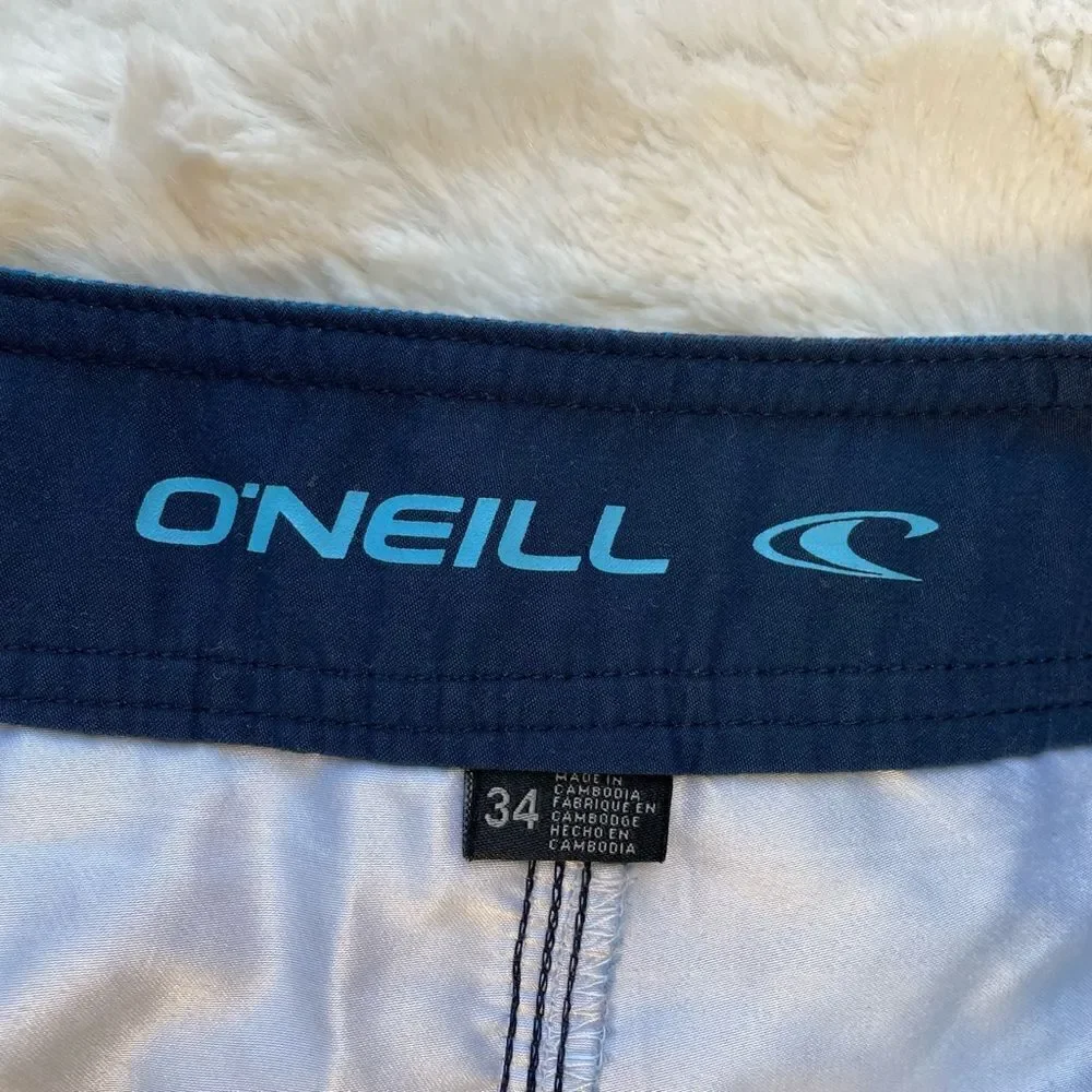 O’Neill Blue Plaid Swim Trunk - Mens 34‎